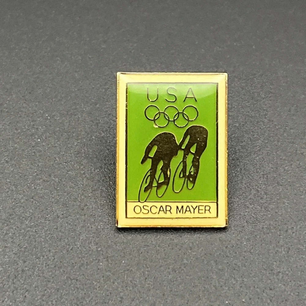 Vintage Olympic Games Team USA Oscar Mayer Sponsor‎ Cycling Lapel Hat Pin